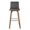 Armen Living Vienna 30" Swivel Bar Stool in Walnut Wood Finish with Gray Faux Leather LCVIBAGRWA30 - alternate 2